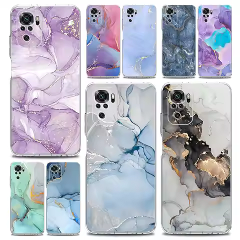 Marble Phone Case For Xiaomi Redmi Note 13 12 5G 9S 9 8 10 11 Pro Plus 4G 9T 13C 12C10C 9C 9A 7 Clea