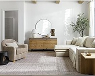 Livabliss x Our PNW Home Spokane Updated Traditional Area Rug, 2'7" x 10', Light Gray