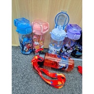 450ML Cartoon Botol Air Kanak-kanak Kids Water Bottle With Straw Tali Panjang Ada Tali Panjang Straw