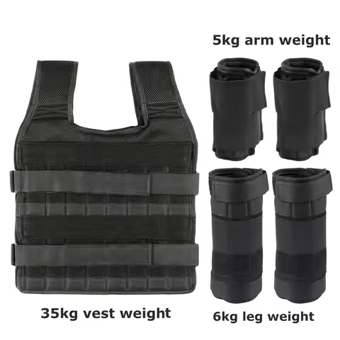 Adjustable Vest Weight Max Loading 35kg Exercise Weight Loading Cloth Strength Training with 6kg Leg