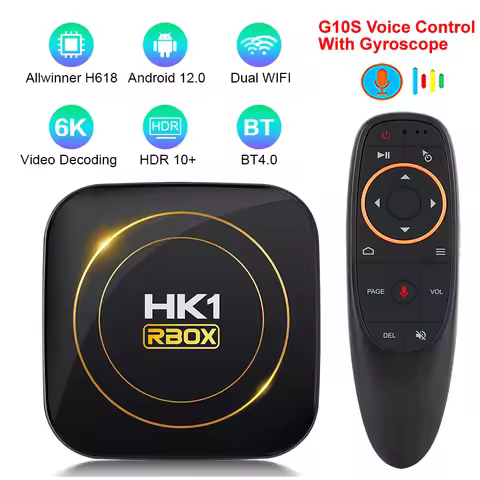 HK1 RBOX H8S Android 12.0 TV Box Allwinner H618 Quad Core MAX 4GB 64GB Set Top Box 5G Dual WIFI BT4.