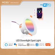 MOES WiFi โคมไฟอัจฉริยะ LED Dimming ไฟจุดกลม7W RGB เปลี่ยนสี2700K-6500K อบอุ่นเย็นทำงานกับ Alexa บ้า