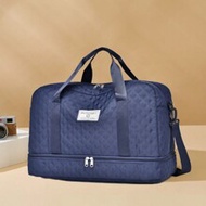 Solid Color Simple Travel Luggage Zipper Handbag Multifunctional Separate Shoe Compartment Large Cap