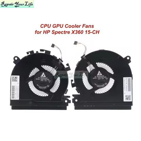 Laptop CPU GPU Cooler Fans For HP Spectre X360 15-CH 15-CH011dx Cooling PC Fan Radiator L17605-001 L