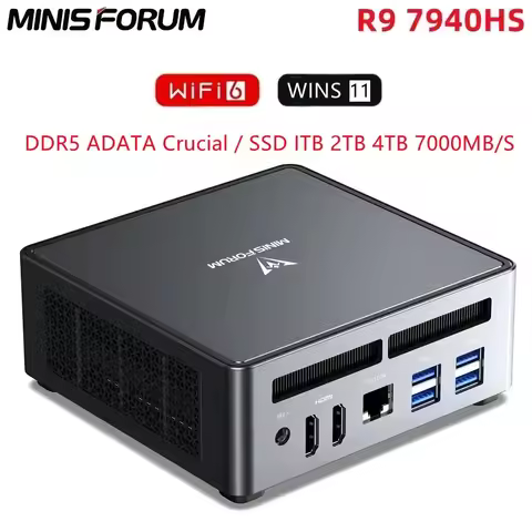 MINISFORUM UM790 Pro MINI PC R9 7940HS / 8945HS Windows 11 Pro 2*DDR5 2*PCIE4.0 WiFi 6E BT 5.3 40G U