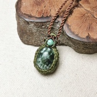 綠龍晶-蠟線編織墜/項鍊可調整長度