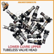 A UNIVERSAL TUBELESS VALVE TUBE VALVE RUBBER KEPALA TUBE VALVE CURVE UPPER LOWER