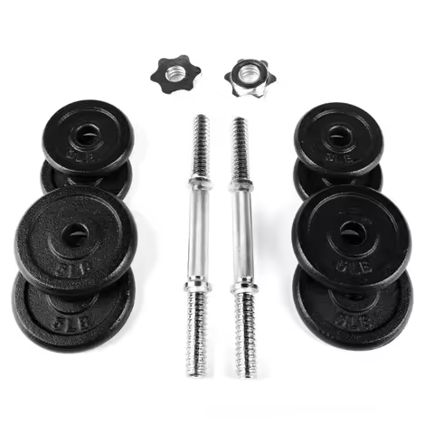 40lb Adjustable Dumbbell Set, Chrome & Black,Secure Grip,Adjustable Weight