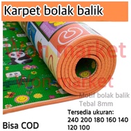 karpet FOAM PE tebal motif bolak balik ukuran 240, 200, 180, 160, 140, 120, 100, 80 | karpet anak an