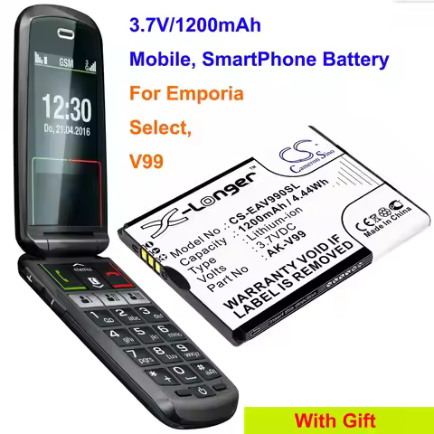 1200mAh Mobile, SmartPhone Battery AK-V99 for Emporia Select, V99
