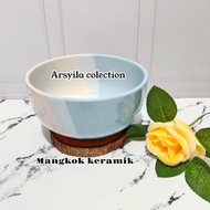 (1pcs) Mangkok keramik cantik/mangkok tebal 6mm Peralatan Makan