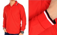 Kaos Polos Berkerah Fashion Kaos kerah Pria/Wanita Polos Lengan Panjang-Marun-merah-hitam-abu-navi-p