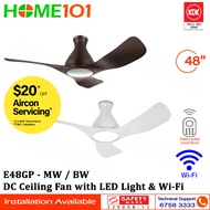 (PRE-ORDER) KDK DC Ceiling Fan with LED Light &amp; Wi-Fi 48" E48GP
