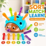 Spike Hedgehog Sorting Toy Fine Motor Color Matching Montessori Educational Kids Learning
