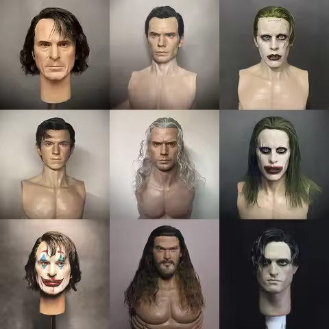 XT001 1/6 Heath Ledger Henry Cavill Joaquin Phoenix Tom Holland Robert Pattinson Head Sculpt Hair Tr