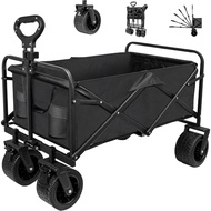 BIOSYS Outdoor Foldable Camping Trolley Wagon Cart Beach Portable Shopping Cart with Waterproof Stor