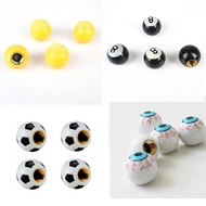 4Pcs Car Wheel Tyre Tires Valve Stem Caps Funny Yellow Smile Face Ball Antirust Copper Core Motorcycle Bike Air Caps Dust Covers