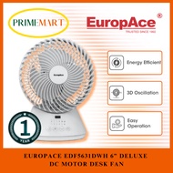 EUROPACE EDF5631DWH 6” DELUXE DC MOTOR DESK FAN + 1 YEAR WARRANTY