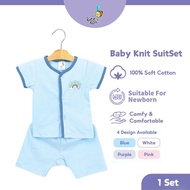 Beeson 0-3M Set Baju Bayi Lelaki Perempuan / Baby Boy Girl Newborn Clothing Knit Suit Set Short Slee