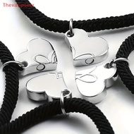 [Thevatipoem] Four-leaf Clover Magnetic Best Friendship Bracelets For 4pcs Women Men Magnet Heart Be