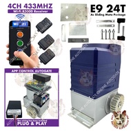 WIFI R3000 4CH 433MHZ E9 24T L200 AC MOTOR SLIDING AUTOGATE FULL SET (1500KG) FULL SET WITHOUT GEAR 