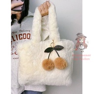 Warm Plush Bag Fluffy Bag Tote Bag Large capacity fluffy shoulder bag College class bag
