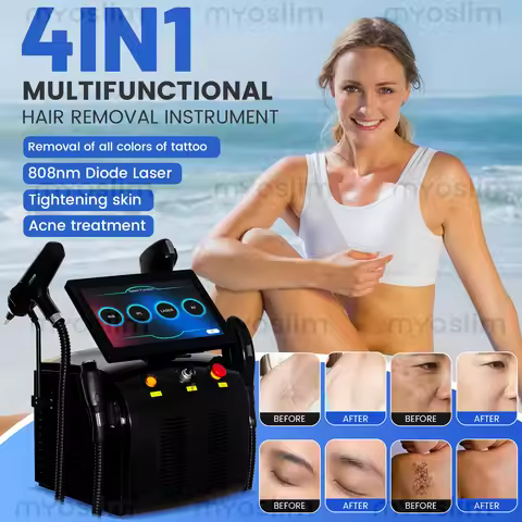 4-in-1 Multifunctional Beauty Machine – 808nm Diode Laser + Picosecond + RF + IPL for Hair Removal, 