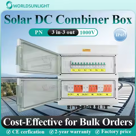 DC 1000V Solar Combiner Box 3 In 3 Out 3 Strings for off Grid Solar Energy System Photovoltaic Array
