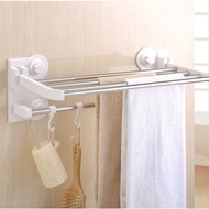 Perforated Towel Foldable Bathroom Double-Layer Rack-Free Toilet Hanger Towel Rack Bath Towel Rack F