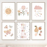 Small Decoration World Decorative Painting Nordic Simple Cartoon Plant Children's Room Decorative Pa