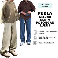Seluar Wanita S-5XL NISLEY Perla - Baggy Denim Women Plus Size Straight Cut Jeans