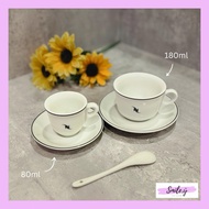 Authentic Nespresso Latte & Espresso Cup Set - 180ml/80ml [Made in Germany]