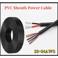 24AWG UL2464 Black USB Power Cord Insulated PVC Sheath Wire Flexible Speaker Cable