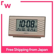 Seiko Clock, wall clock, pink gold, body size: 7.8 x 13.5 x 3.8cm, alarm clock, electric wave digital SQ791P
