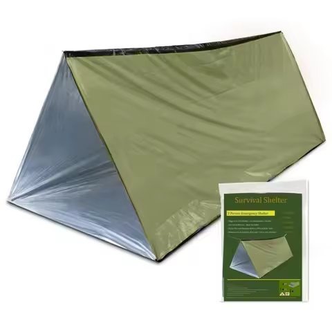 2-Person Outdoor Camping Tent Waterproof Lifesaving Tent Emergency Escape Camping Survival Tent Kit