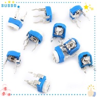 SUSSG 100PCS Potentiometer, Film Type Blue&White Variable Resistor, With Plastic Box 500ohm-1M ohm A
