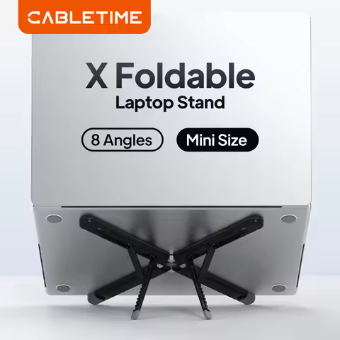 CABLETIME X Foldable Laptop Stand 8 Adjustable Angles Mini Size Anti-Wobble Support for 10 to 17.3 I