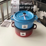 Staub cast iron Enamel 24 cm enamel cast iron pot 3.8L mummy pot stew pot soup pot all spot multi-functional household pot
