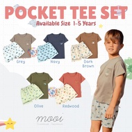 Mooi Pocket Tee Set 1-5 Years Old Children's Printed Pockets Suit CBKS