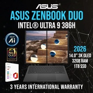 2026 Asus Zenbook Duo | 14.0" Duo OLED 3K HDR Touch Screen | Intel® Ultra 9 386H | 32GB Ram & 1TB SS