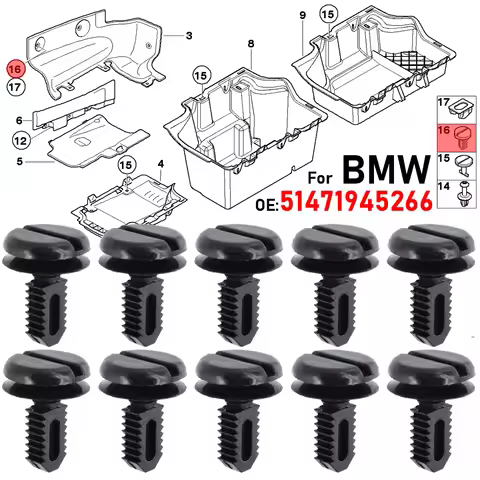 10X Trunk Lid Dash Battery Cover Shield Boot Lining Trim Clips 51471945266 For BMW E30 E91 E93 M3 E3