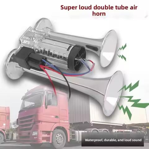 Cross-border Best-selling Integrated Electric Pump Horn 12v Dual-tube Air Horn Car Horn Truck Air Pu