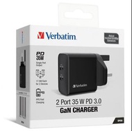 "全新行貨" Verbatim 2 Port 35W PD 3.0 GaN 充電器