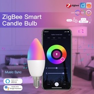 Zigbee LED Light Bulb E14 Candle Lamp Smart 5W RGBCCT 2200-6500K Dimmable Light Tuya Alexa Google Vo