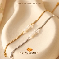 5 Elements Tennis Crystal Bracelet: Metal Element