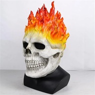 NEW Ghost Rider Mask Halloween Horror Flame Skull Mask Scary Skeleton Zombie Spooky Knight Creepy De