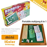Happy Life ▶Partable Mahjong 6 in 1 Set◀ GFA-Mini version/ Funny Game/Poker Card/Drink Game/Folding Table/Light and Easily to carry/Dice/Casino Chips