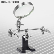 DomeDecor Giúp thứ ba tay Công cụ Hàn đứng với 5X hàn kính lúp 2 Alligator Clip 360 độ xoay adju côn