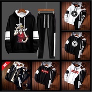 Young Men's Suit Hoodie Pants Japanese Men's Popular Anime One Piece Hoodie Sports Suit Long Sleeve Casual Hoodie Set