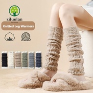 ZILUOLAN Knitted Leg Warmers - Y2K Lolita Inspired Solid Color Socks for Women